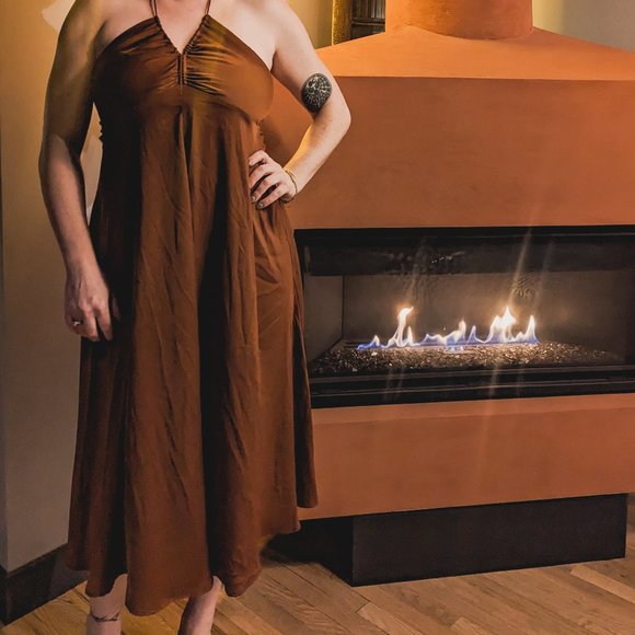 NWT Banana Republic Factory Halter Slip Dress in Nouveau Rust - Picture 4 of 4